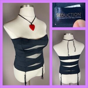 Fredericks of Hollywood Seduction Black Bandage Corset Top  - XL
